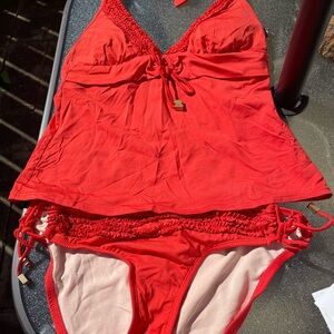 Kenneth Cole reaction bright orange/red tankini